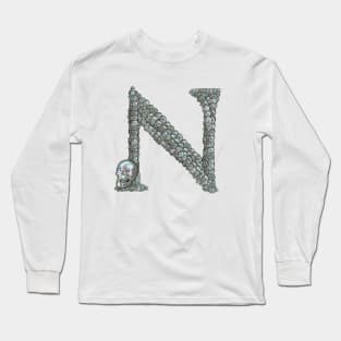 Skull Alphabet N Long Sleeve T-Shirt